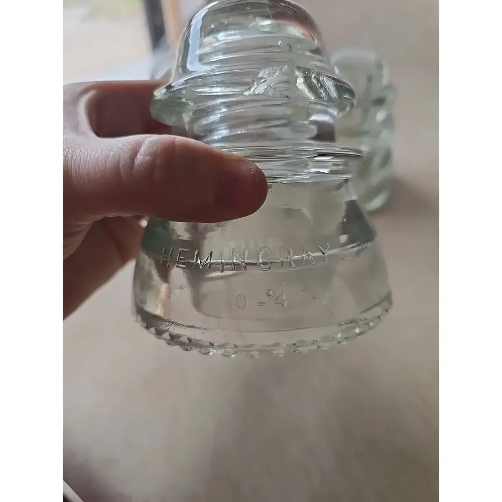 Lot of 3 Vintage‎ Hemingray #56 Made in USA Clear Glass Electric Insulator